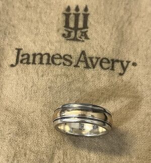 James Avery Simplicity Men's Wedding Band 14K Gold & Sterling Silver 925/585